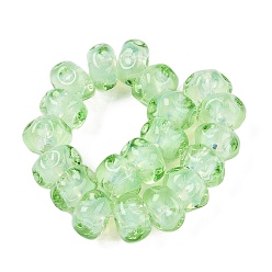 Светло-зеленый Бусы лэмпворк ручной работы, рондель, светло-зеленый, 11.5~12.5x7 мм, отверстие : 2.5 мм, около 20 шт / нитка, 5.51~6'' (14~15 см)