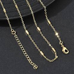 Golden Brass Rectangle Link Chain Necklaces for Women, Long-Lasting Plated, Golden, 16.14 inch(41cm)