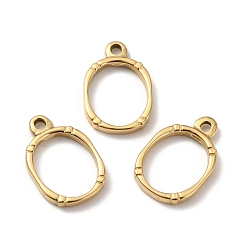 Золотой Ионное покрытие (ip) 304 подвески из нержавеющей стали, овальные, золотые, 17x11x2 мм, отверстие : 1.5 мм