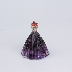 Полуночно-синий Украшение для свадебного платья из смолы, с кусочками натуральных драгоценных камней внутри статуй для украшения домашнего офиса, темно-синий, 56x70 мм