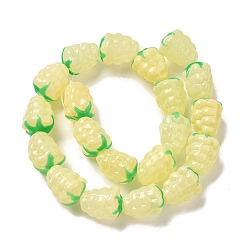 Шампанско-Желтый Бусы лэмпворк ручной работы, винограды, шампанское желтый, 17x12~13x12~13 мм, отверстие : 1.2~1.4 мм, около 20 шт / нитка, 13.39'' (34 см)