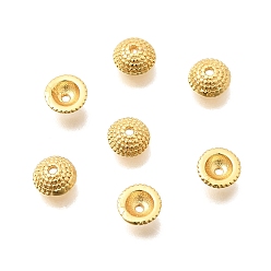 Настоящее золото 24K Шапочки и конусы для бусин, латунные, полукруглый, без кадмия и без свинца, стойки покрытие, долговечный, реальный 24 k позолоченный, 5x2 мм, отверстие : 0.9 мм