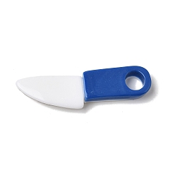 Blue Opaque Resin Pendants, Knife Charms, Blue, 37x10x4.5mm, Hole: 5mm