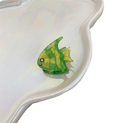 Зеленый лайм Акриловые коготь заколки, аксессуары для волос для женщин и девочек, рыба, зеленый лайм, 35x25 мм