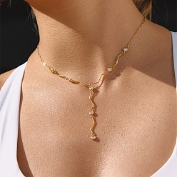 Плоский Круглый 304 Подвеска-колье из нержавеющей стали с кристаллами и стразами для женщин, реальный 18 k позолоченный, плоско-круглые, 15.83 дюйм (40.2 см)