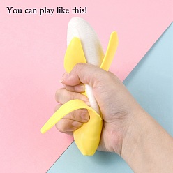 Желтый TPR очищенный банан, игрушка для снятия стресса, забавная сенсорная игрушка непоседа, для снятия стресса и тревожности, желтые, 137x31~33x32~34 мм
