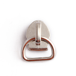 Platinum Alloy Zipper with D Ring, Zipper Pull Replacement, Zipper Sliders for Purses Luggage Bags Suitcases, Platinum, 1cm