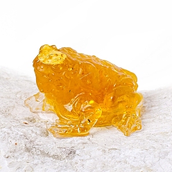 Цитрин Украшения дисплея натурального цитрина, украшение для домашнего офиса из смолы, жаба, 66x60x35 мм