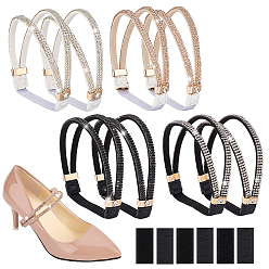 (52) Непрозрачная лаванда 4 сумки 4 цвета эластичные полиэстеровые шнурки, ремешки для обуви на высоких каблуках со стразами, шнурки, для обуви на высоком каблуке, разноцветные, 19x14~45x2.5 мм, 1 сумка / цвет