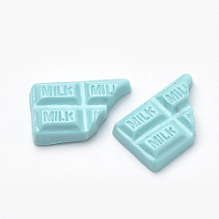 Бирюза Кабошоны из смолы, цвет шоколада, бирюзовые, 19.5x12.5x3.5~4 мм