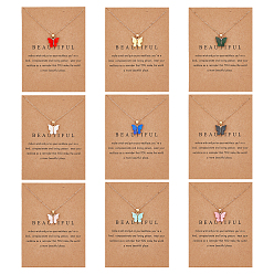 (52) Непрозрачная лаванда 9 шт. 9 цвета бабочка акриловый кулон ожерелье с цепочками из сплава светлого золота, разноцветные, 18.11 дюйм (46 см), 1 шт / цвет