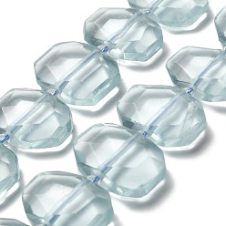 Другие Кварцы Синтетические кварцевые нити бисер, со стеклянными бусинами, граненые, прямоугольные, 20.5~22.5x15.5~16.5x6.5~7.5 мм, отверстие : 1.6 мм, около 21 шт / нитка, 15.12~15.28'' (38.4~38.8 см)