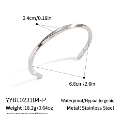 Нержавеющая Сталь Цвет Винтажные европейские и американские 304 витые браслеты-манжеты из нержавеющей стали для женщин, цвет нержавеющей стали, внутренний диаметр: 2-1/2 дюйм (6.37 см)