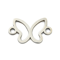 Нержавеющая Сталь Цвет Не тускнеет 201 подвеска из нержавеющей стали, ссылка на бабочку, лазерная резка, цвет нержавеющей стали, 9x15x1 мм, отверстие : 1.5 мм