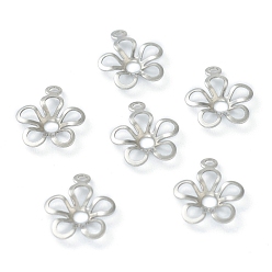 Нержавеющая Сталь Цвет Не тускнеет 304 подвеска из нержавеющей стали с открытым задним безелем и кабошонами, цветок, цвет нержавеющей стали, лоток : 1.8 мм, 11x9x1.5 мм, отверстие : 1 мм