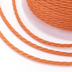Orange Round Waxed Polyester Cord, Taiwan Waxed Cord, Twisted Cord, Orange, 1mm, about 12.02 yards(11m)/roll