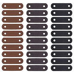 Mixed Color 30Pcs 3 Colors Imitation Leather Strap Connector, Oval, Mixed Color, 15x55x1mm, Hole: 5mm, 10pcs/color