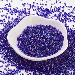 Синий Стеклянные бусины matsuno mgb, японский бисер, серебристые выложены круглые отверстия стеклянные бусины, два среза, шестиугольник, синие, 11/0, 2x2x2 мм, отверстие: 0.8 мм, о 41000pcs / мешок, 450g / мешок
