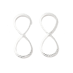 925 Sterling Silver Plated Brass Linking Rings, Infinity Connector, 925 Sterling Silver Plated, 9.5x26x0.6mm, Hole: 11x7.5mm