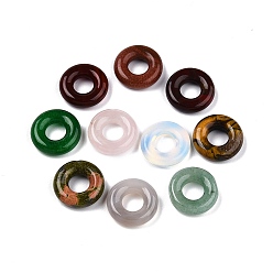 Смешанные камни Природные и синтетические смешанные каменные подвески, кольцо прелести, смешанные окрашенные и неокрашенные, 20x5~6 мм, отверстие : 8~8.5 мм