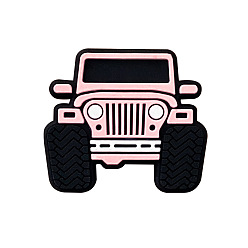 Pink Автомобильные пищевые экологически чистые силиконовые фокусные бусины, розовые, 25.5x29 мм