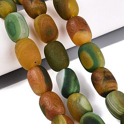 Olive Terne Pierre gemme agate naturelle, jujube, teints et chauffée, vert olive, 17~18x12.5~13.5mm, Trou: 0.9~1.2mm, Environ 22 pcs/chapelet, 15.16~15.55 pouce (38.5~39.5 cm)