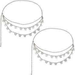 Платина 2 шт. железная витая цепочка с бабочкой и кисточкой на талию для женщин, платина, 960 мм