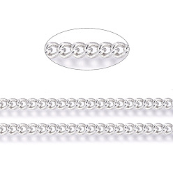 Платина Латунные витой цепочки, бордюрные цепи, несварные, с катушкой, овальные, без свинца, без никеля и без кадмия, платина, 3.7x2.7x0.8 мм, около 301.83 футов (92 м) / рулон