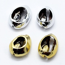 Mixed Color Electroplate Shell Beads, Shell, Mixed Color, 15~25x12~16x7mm, Hole: 1~2mm