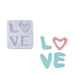 Слово Силиконовые формы для подвесок пищевого класса своими руками, формы для литья смолы, слово, 58x50x8 мм