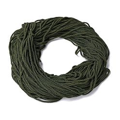 Dark Olive Green Polyester Cord, Twisted Cord, Dark Olive Green, 5mm, about 97~100m/bundle
