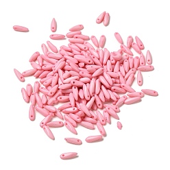 Pink Непрозрачные акриловые подвески, слеза, розовые, 10x3x3 мм, отверстие : 1 мм