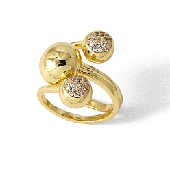 Золотой Круглые латунные кольца на палец с микропаве и цирконием, золотые, размер США 8 (18.1 мм)