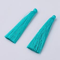 Темно-бирюзовый Нейлоновые кисточки большие подвески, темные бирюзовый, 65x5~6 мм