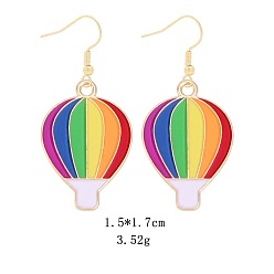 Hot Air Balloon Сплав мотаться серьги, золотые, воздушный шар, 17x15 мм