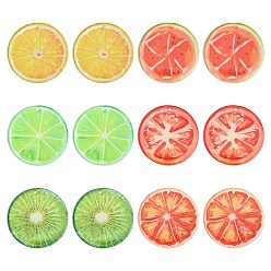 Mixed Shapes 18 шт. 6 цветные акриловые подвески с печатью, фрукты, разнообразные, 33x2.5 мм, отверстие : 1.6 мм, 3 шт / цвет