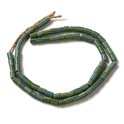 Кадет Синий Непальские бусины лэмпворк ручной работы, столбец с полосой, кадетский синий, 6~14x5~8 мм, отверстие : 1.4~3 мм, около 52~78 шт / нитка, 25.59~25.98'' (65~66 см)