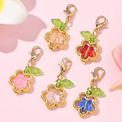 Антично-золотой и Золотой Подвесные украшения из сплава и стекла в форме звезды, с застежками-карабинами из цинкового сплава и прозрачными акриловыми подвесками, античный золотой и золотой, 32 мм