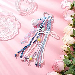 Разноцветный Внутренние сердечники полиэстер и спандекс шнуры веревки подвесные украшения, бейсбол, с пластиком и акрилом, красочный, 275 мм