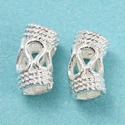 925 Sterling versilbert Umweltfreundliche Messingperlen, cadmiumfrei und bleifrei, langlebig überzogen, Kolumne, 925 Sterling versilbert, 9x5 mm, Bohrung: 3 mm