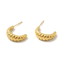 Golden 304 Stainless Steel Stud Earing, Crescent Moon, Golden, 17.5x6x13mm, Pin: 0.8mm