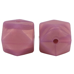 Бледно-фиолетовый Красный Восьмиугольные бусины из пищевого силикона, бледно-фиолетовый красный, 17 мм