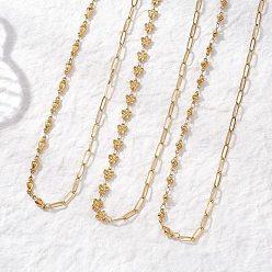 Золотой 304 Колье из нержавеющей стали в форме рыбьей раковины и бабочки, смешанная цепочка для женщин, золотые, 15.75 дюйм (40 см)