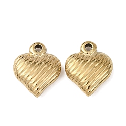 Настоящее золото 18K 304 прелести нержавеющей стали, сердце, ионное покрытие (ip), реальный 18 k позолоченный, 14.5x11.5x4 мм, отверстие : 1.6 мм