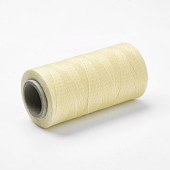 Wheat Flat Waxed Polyester Cords, Wheat, 1x0.3mm, about 284.33 yards(260m)/roll