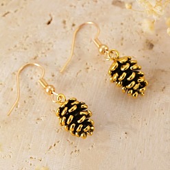 Золотой Модные серьги сплава качают, шишка, золотые, 32 мм