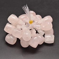 Rose Quartz Natural Rose Quartz Gemstone 3-Hole Guru Beads for Buddhist Jewelry Making, T-Drilled Beads, 18x18mm, Hole: 2mm