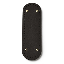 Коричневый Искусственная кожа овальное длинное дно для вязания сумки, со сплавом, женские сумки ручной работы поделки аксессуары, кофе, 258x80x11 мм, отверстие : 4 мм