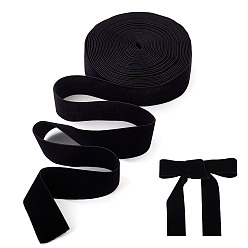 Черный 10 ярдов двухсторонней бархатной нейлоновой ленты, аксессуары для одежды, чёрные, 1-1/2 дюйм (39 мм)