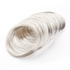 Silver Carbon Steel Memory Wire, for Collar Necklace Making, Necklace Wire, Silver, 22 Gauge, 0.6mm, about 900 circles/1000g